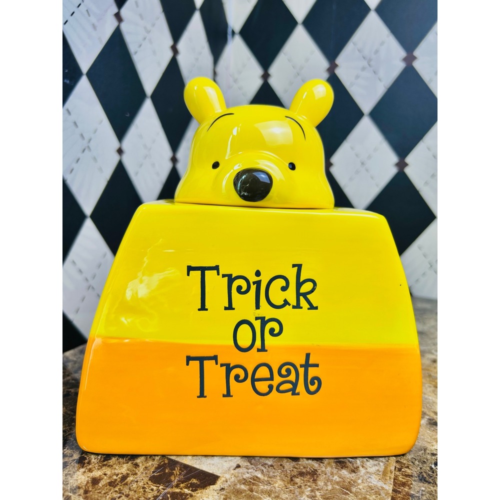 Nostalgic Trick or Treat Candy Jar Bear Lid Ceramic Treat Container